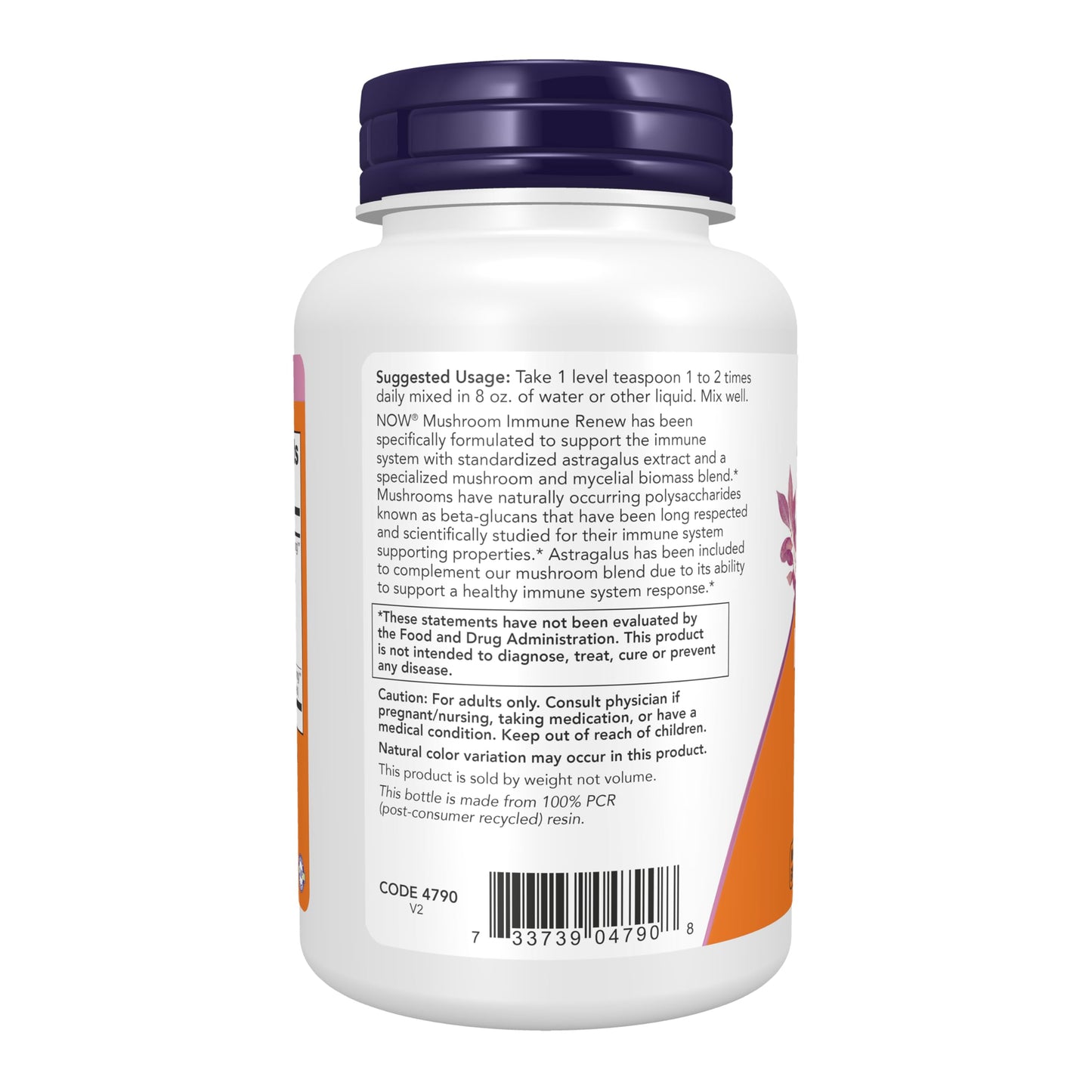 NOW Foods Mushroom Immune Renew with Astragalus Root Extract Powder, 4 Ounce