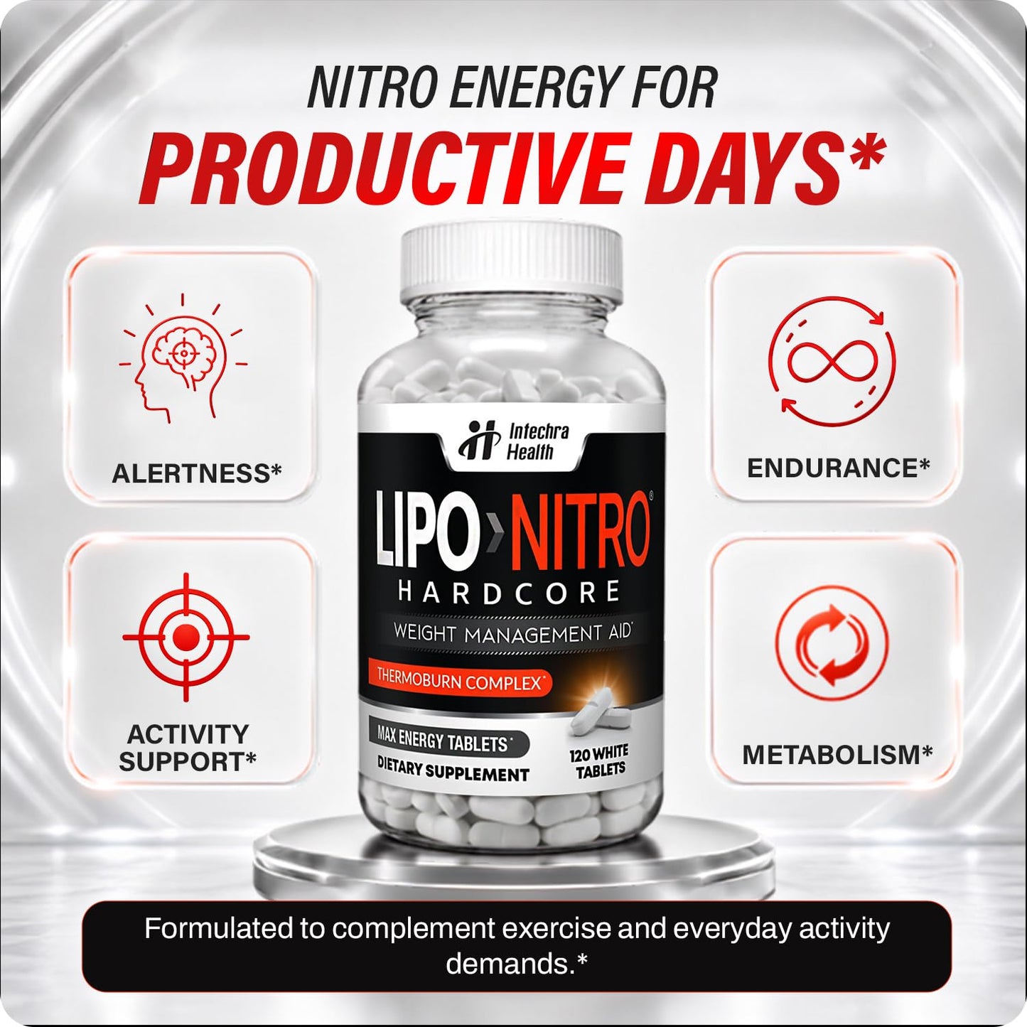 LipoNitro Thermo-Burn Diet Pills Tablets 120 Count