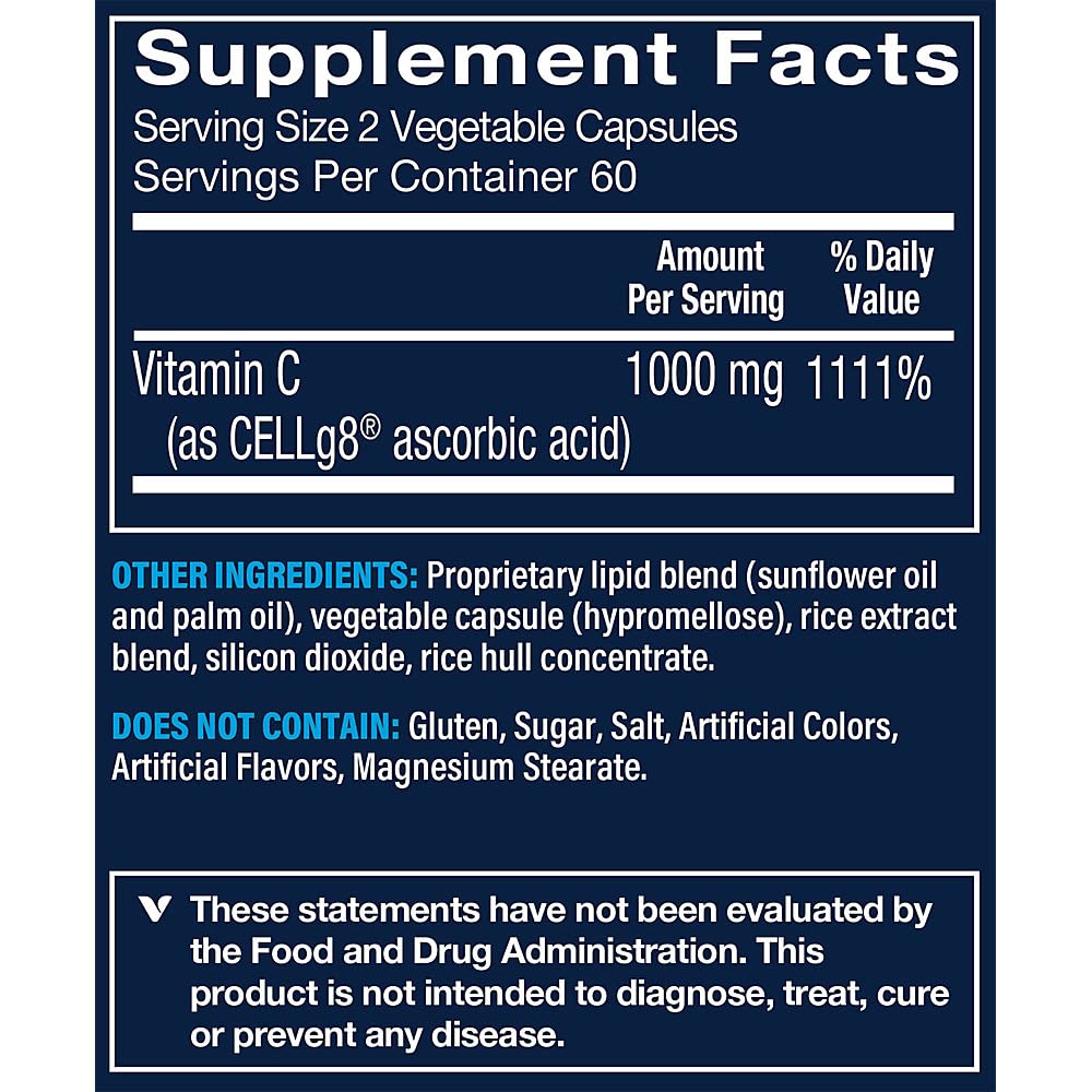 Vthrive Liposomal Vitamin C for Immune Support 1000 mg Capsule, 120 Vegetarian Capsules