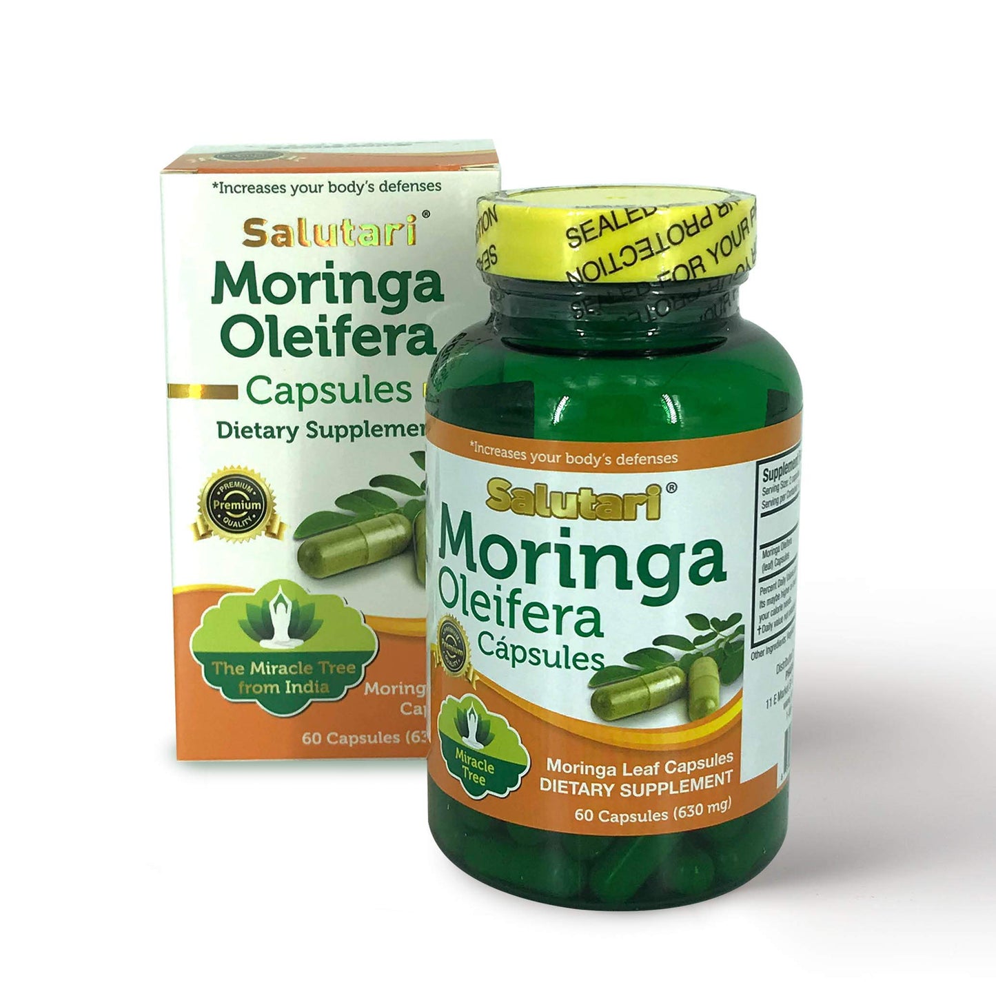 SALUTARI Moringa Leaf Powder Capsules 1260 mg, 60 Capsules