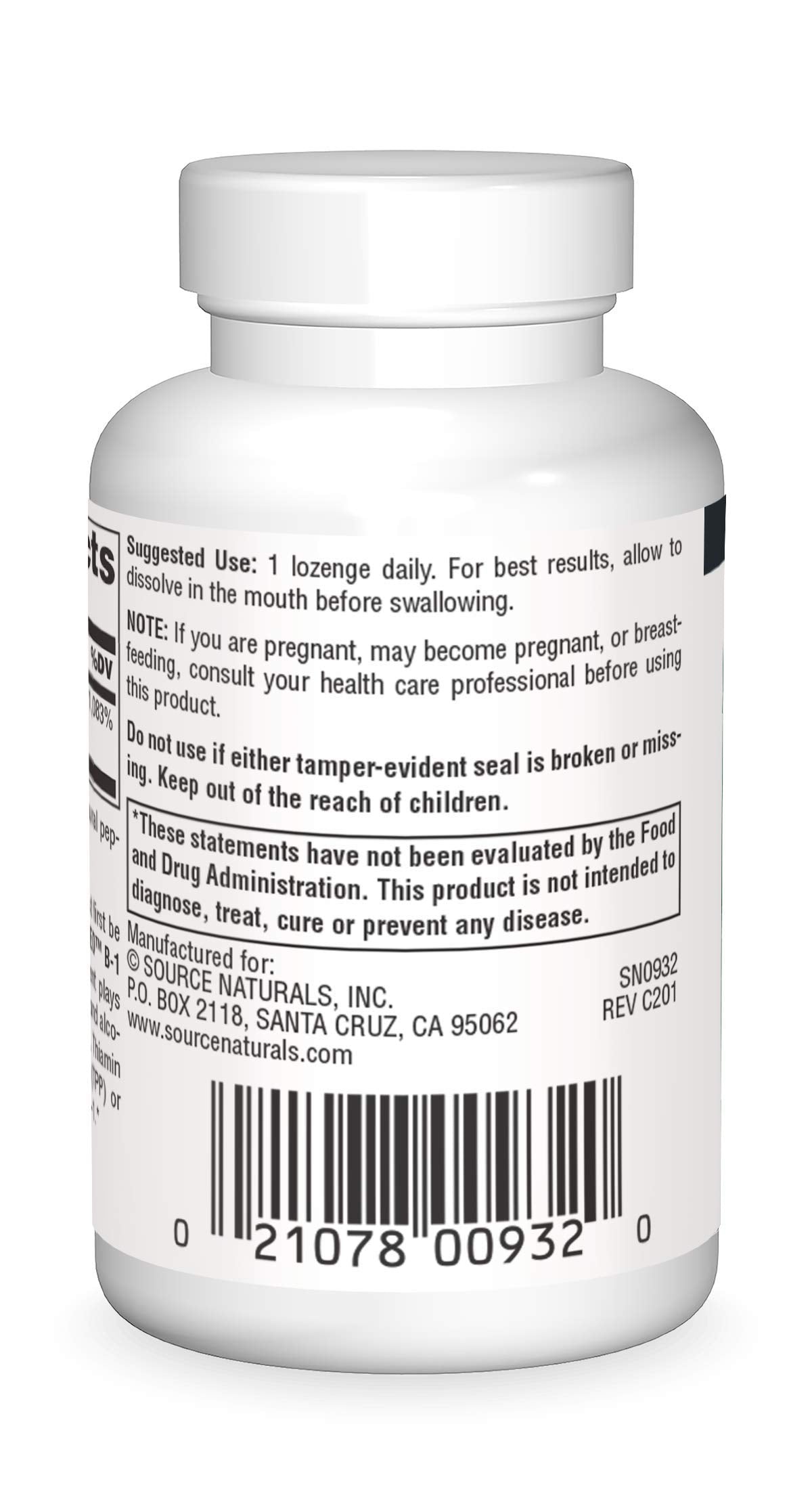 Source Naturals Coenzymated B-1, Cocarboxylase, 25 mg Lozenge, 30 Count