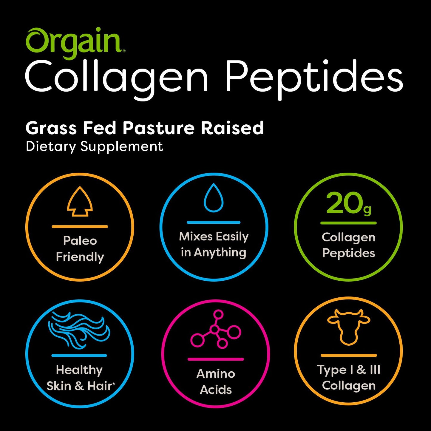 Orgain Organic Plant Based Protein Powder Hydrolyzed Collagen Powder 40