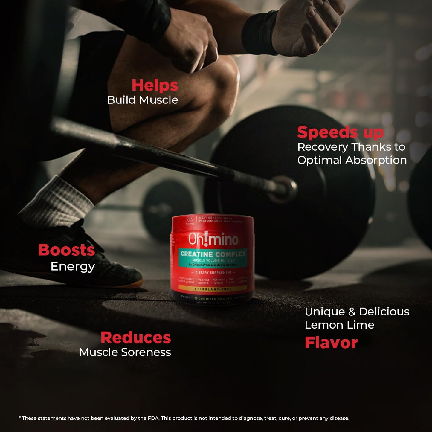 Oh!mino Creatine Monohydrate & HCl Complex Powder, 5.6 Ounce