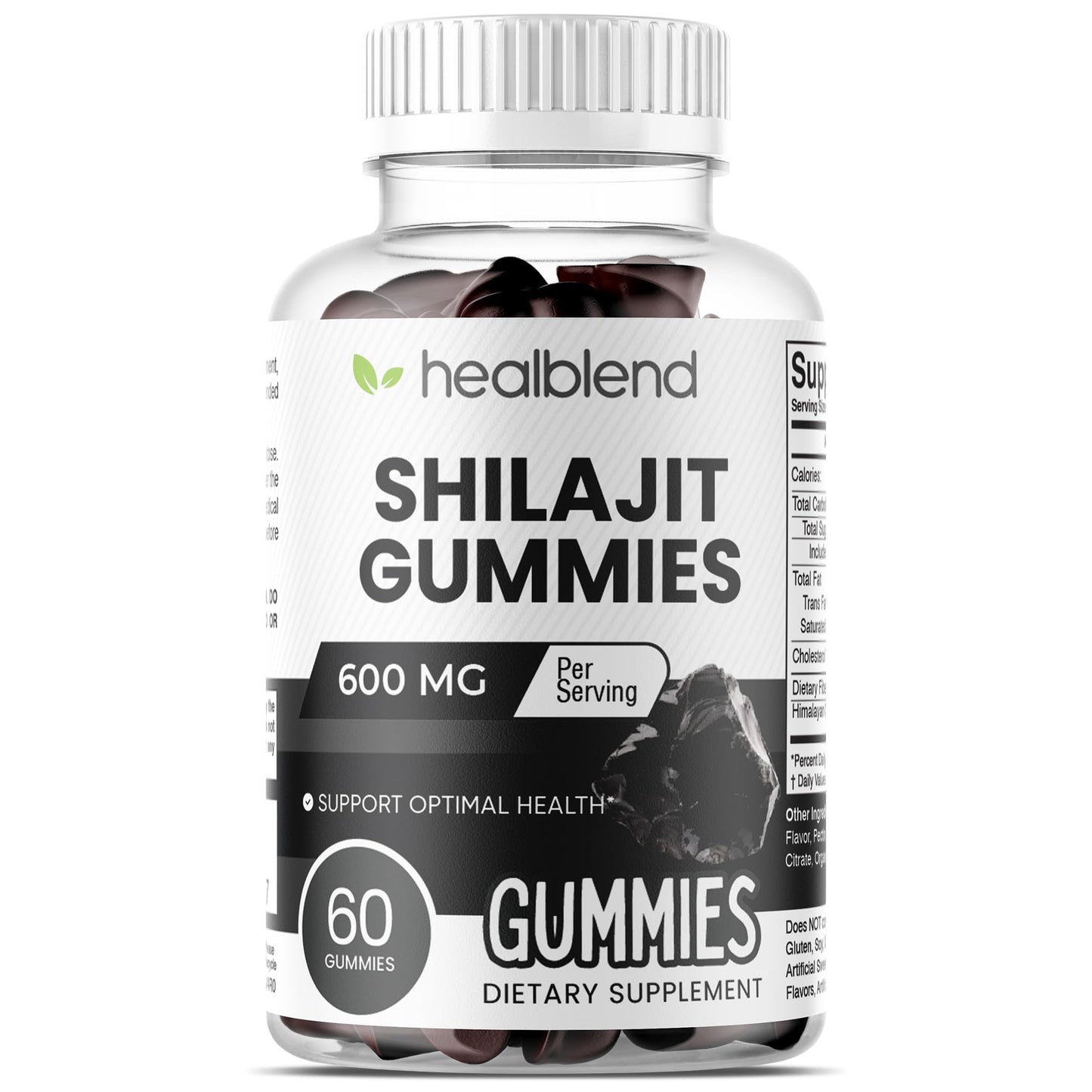 healblend Organic Himalayan Shilajit Gummies 600mg, 60 Gummies