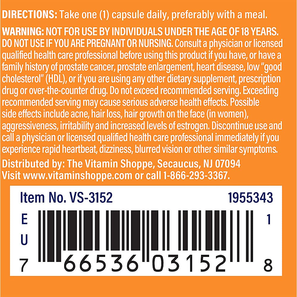 The Vitamin Shoppe DHEA 50MG, Hormonal and Healthy Aging 60 Capsules