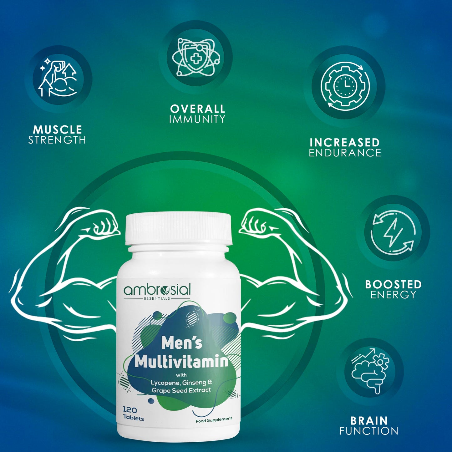 AMBROSIAL Men's Multivitamin Tablets for Men, 120 Tablets