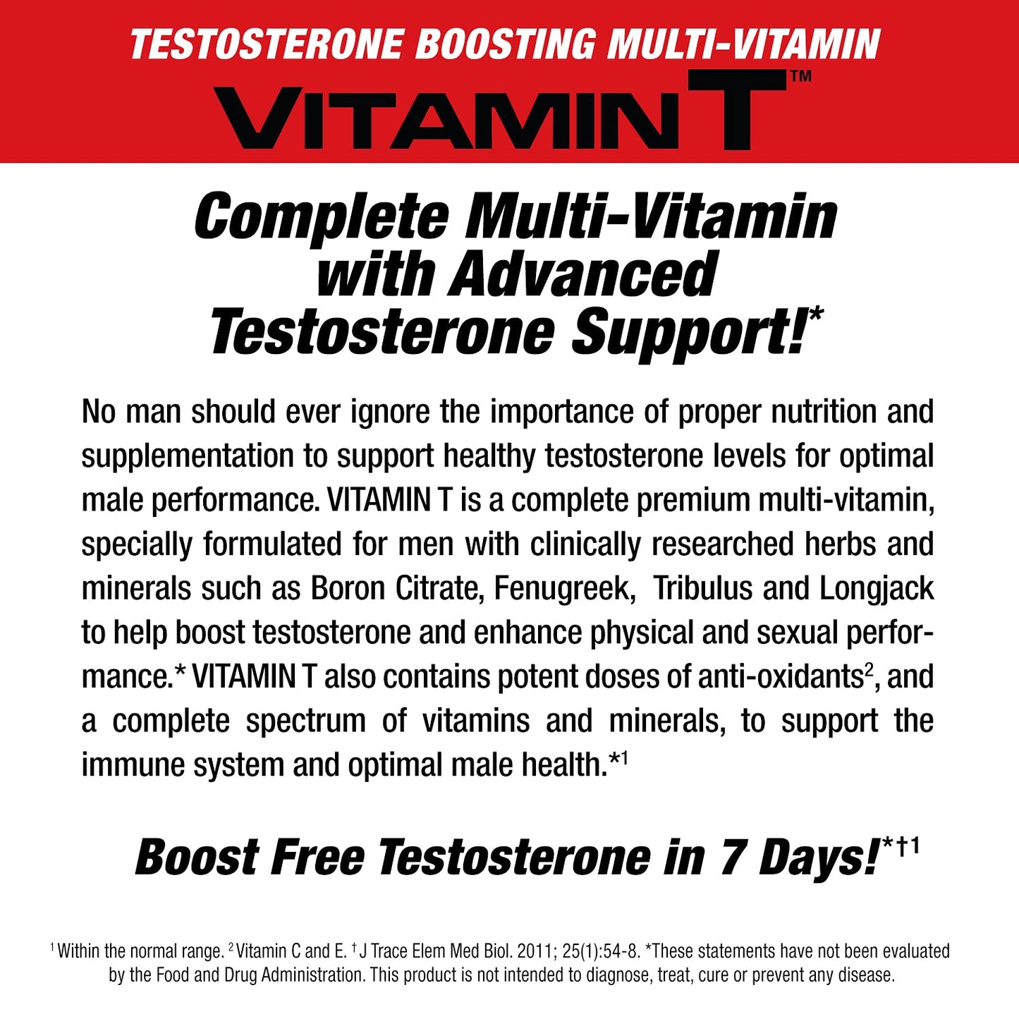 MuscleMeds Vitamin T Daily Complete Multivitamin for Men Capsule, 90 Count