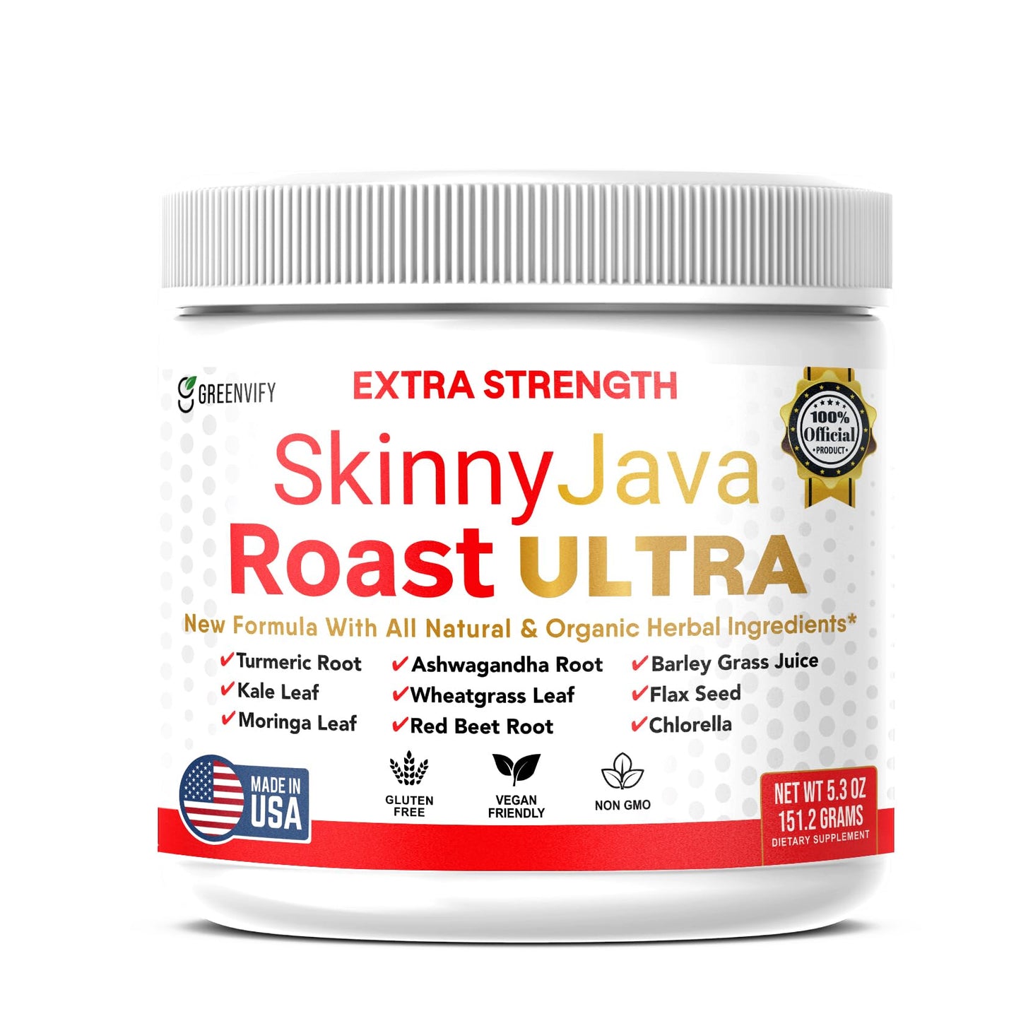 GREENVIFY SkinnyJava Roast Ultra Extra Strength Supplement Capsule 60 Count