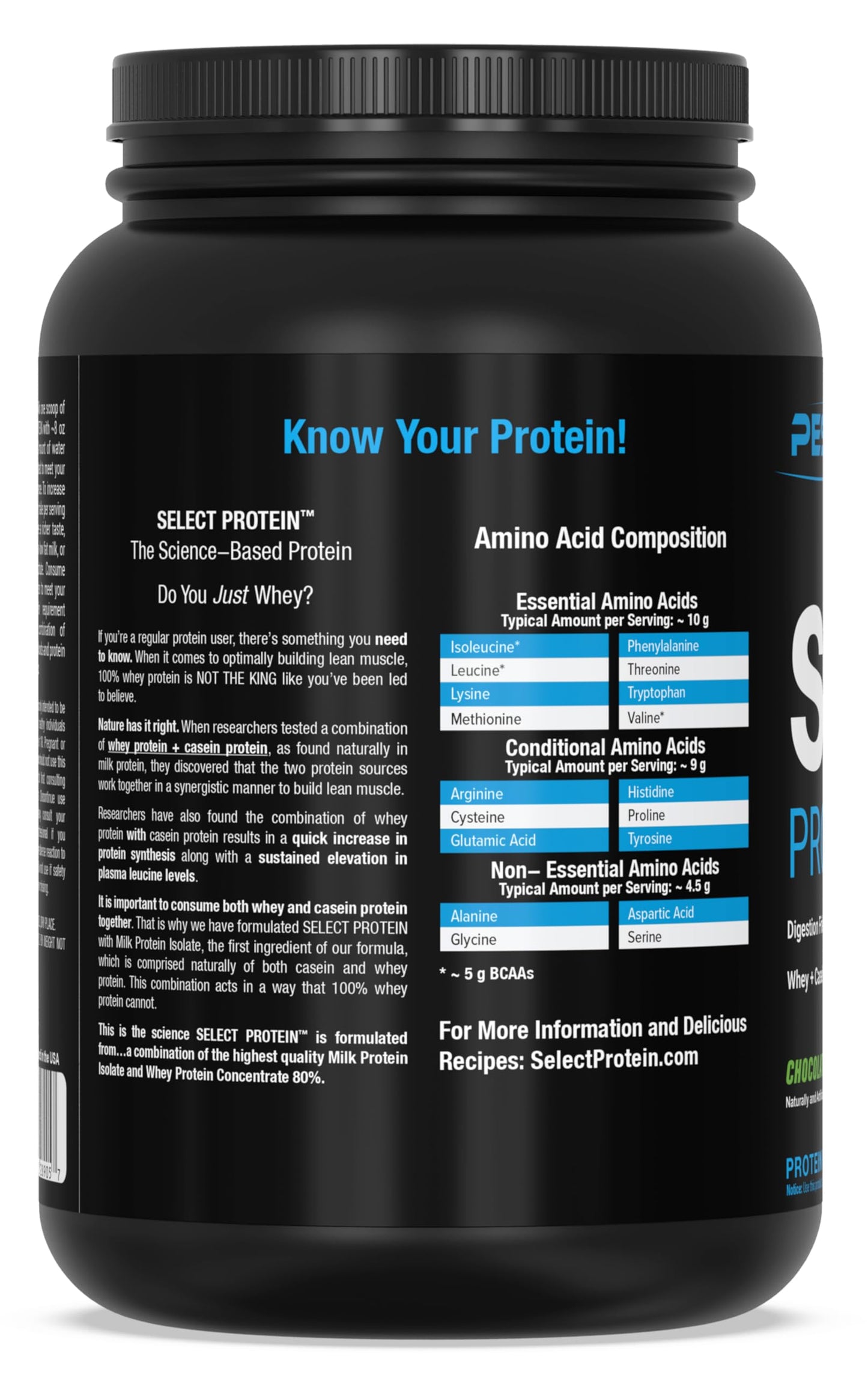 PEScience Select Protein Powder, Whey and Casein Blend, Powder, 27 Servings