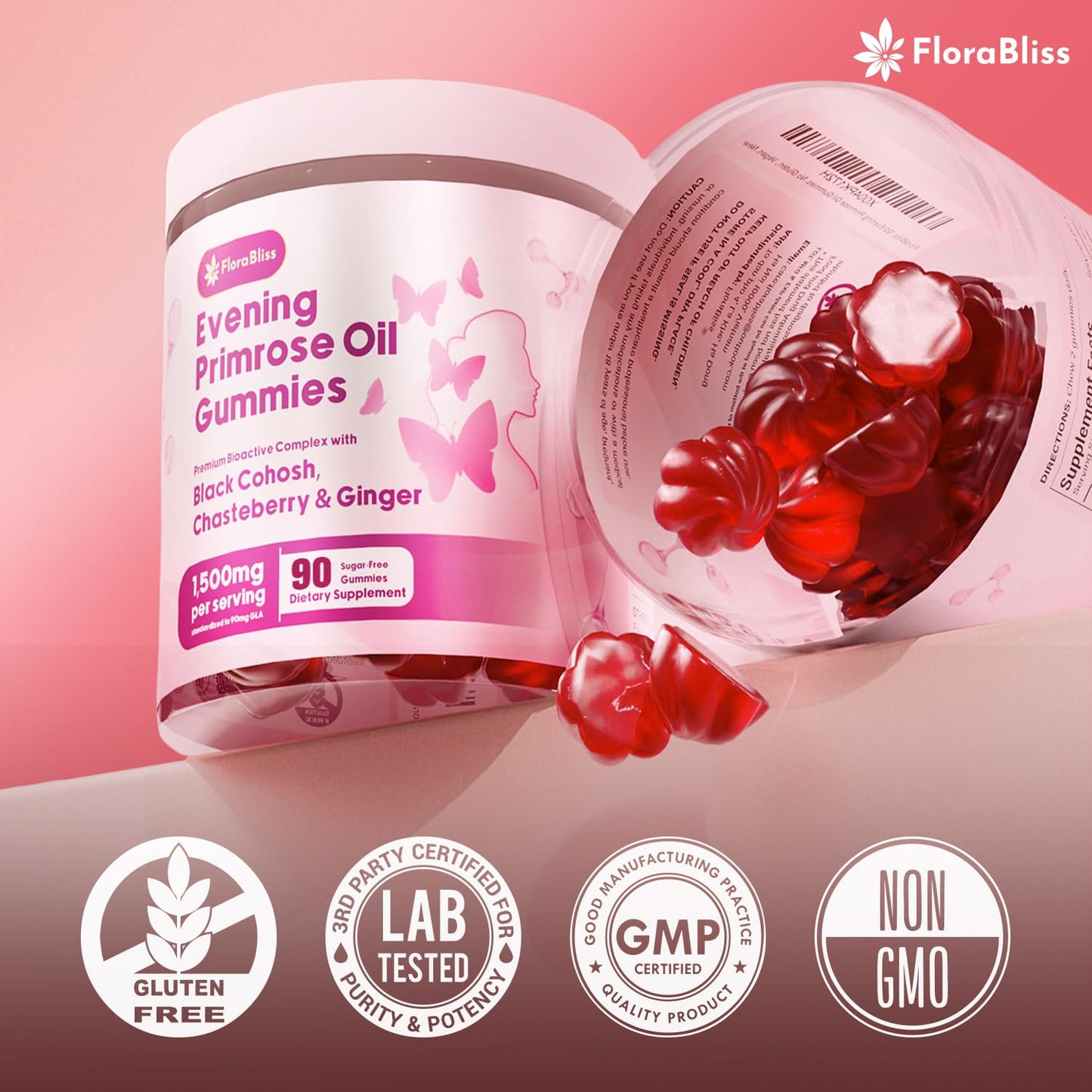 FloraBliss Evening Primrose Oil Gummies, 90 Count