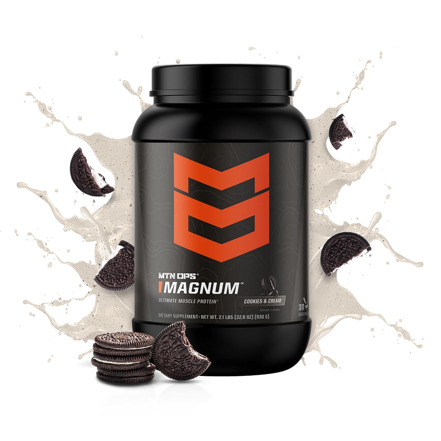 MTN OPS Magnum Whey Protein Powder, Cookies & Cream, 32.8 Servings