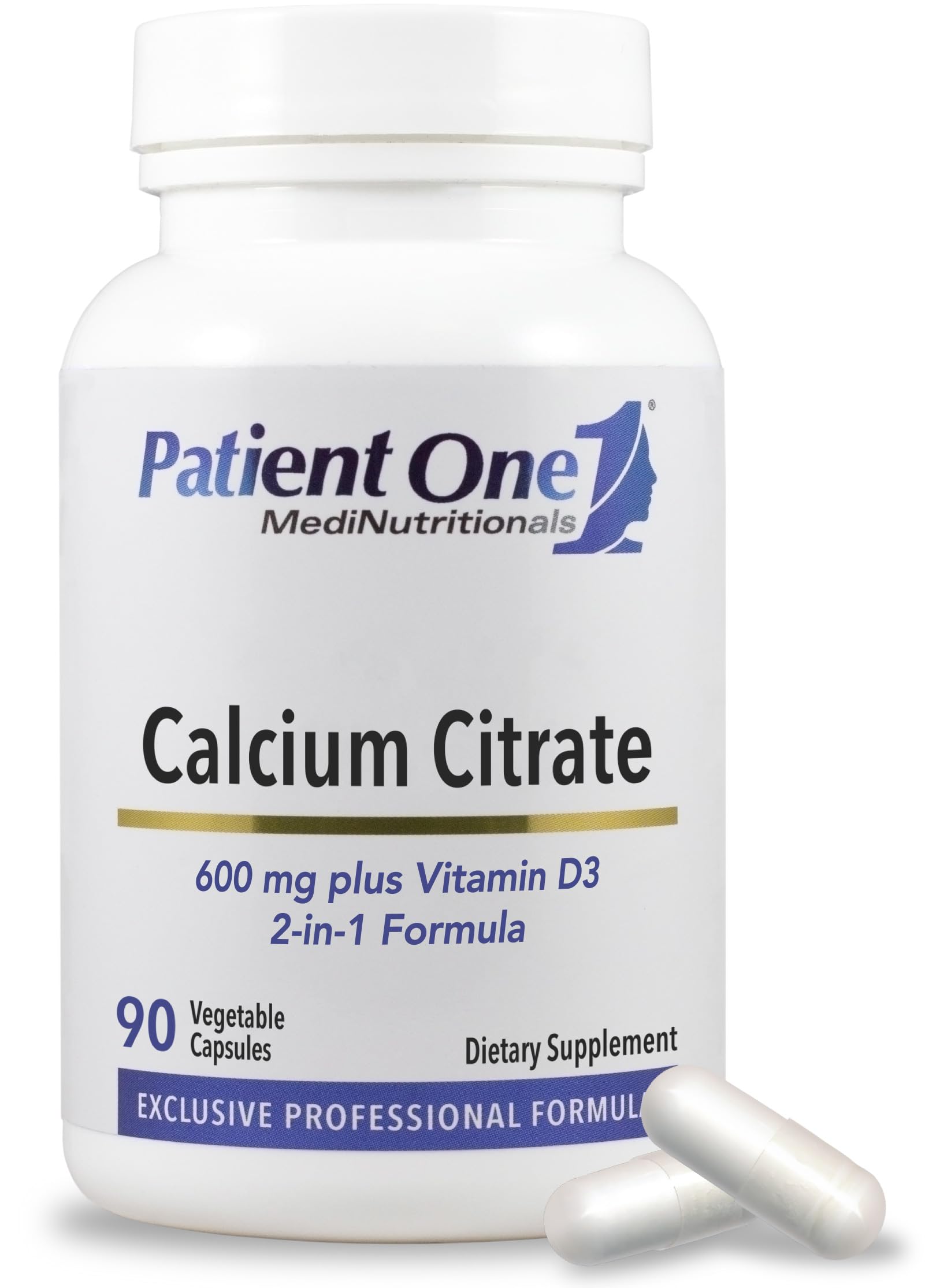 Patient One Calcium Citrate Plus Vitamin D3 Capsules, 90 Count