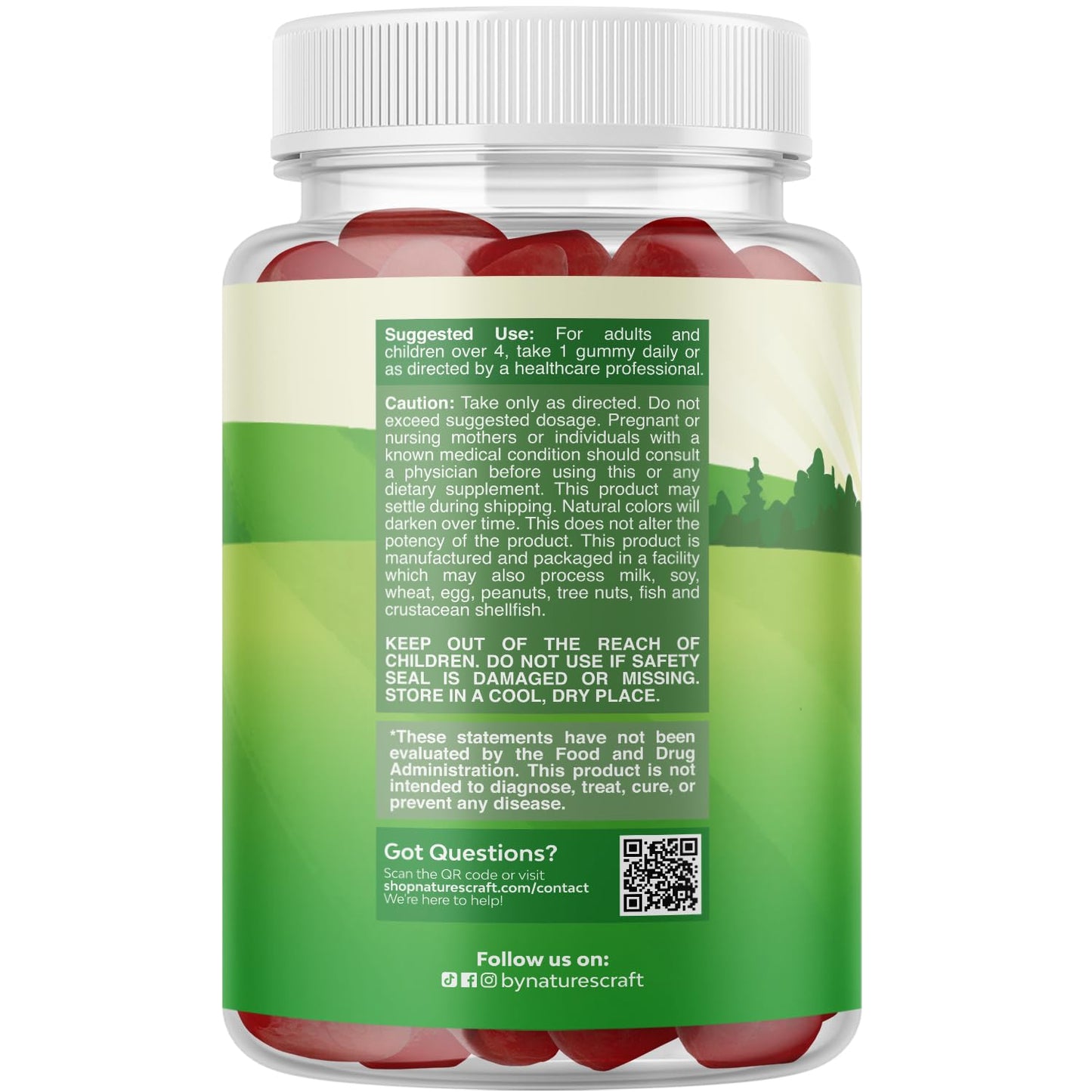 Natures Craft USDA Organic Kids Probiotic Gummies 60 Count