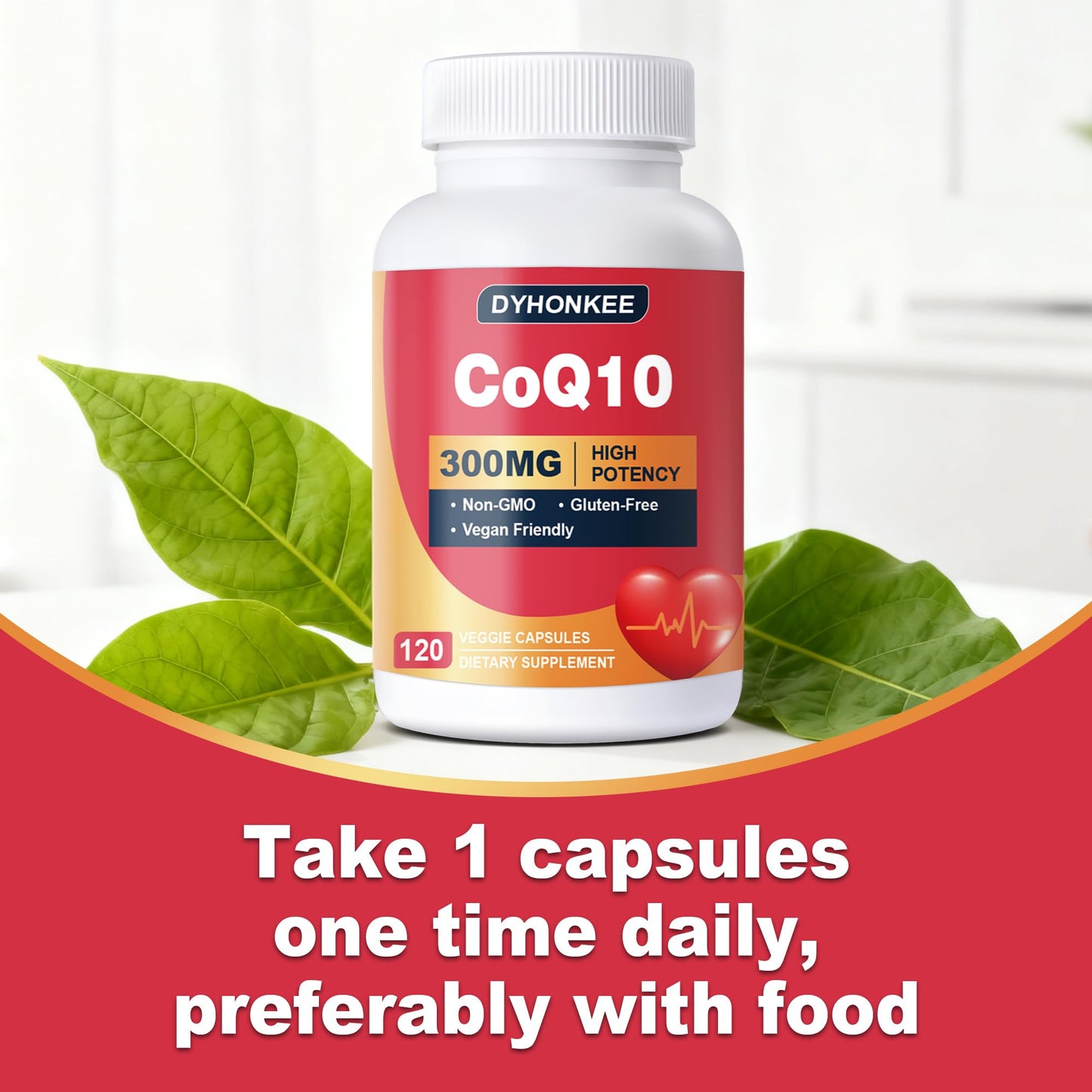 Generic DYHONKEE CoQ10 Supplement 300mg with PQQ, Powerful Formula for Energy Support, Enhanced Absorption, 120 Capsules