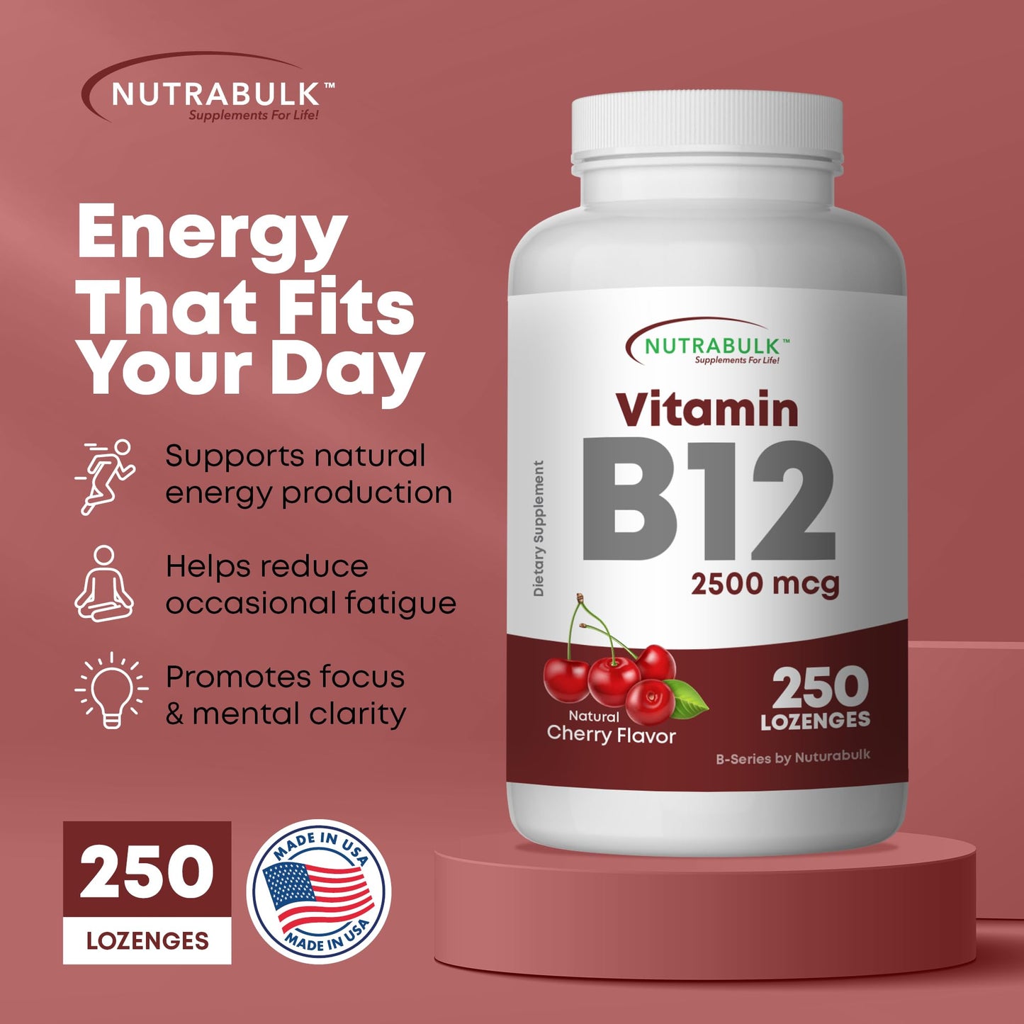 NutraBulk Vitamin B12 2500 mcg Capsule 1 Count
