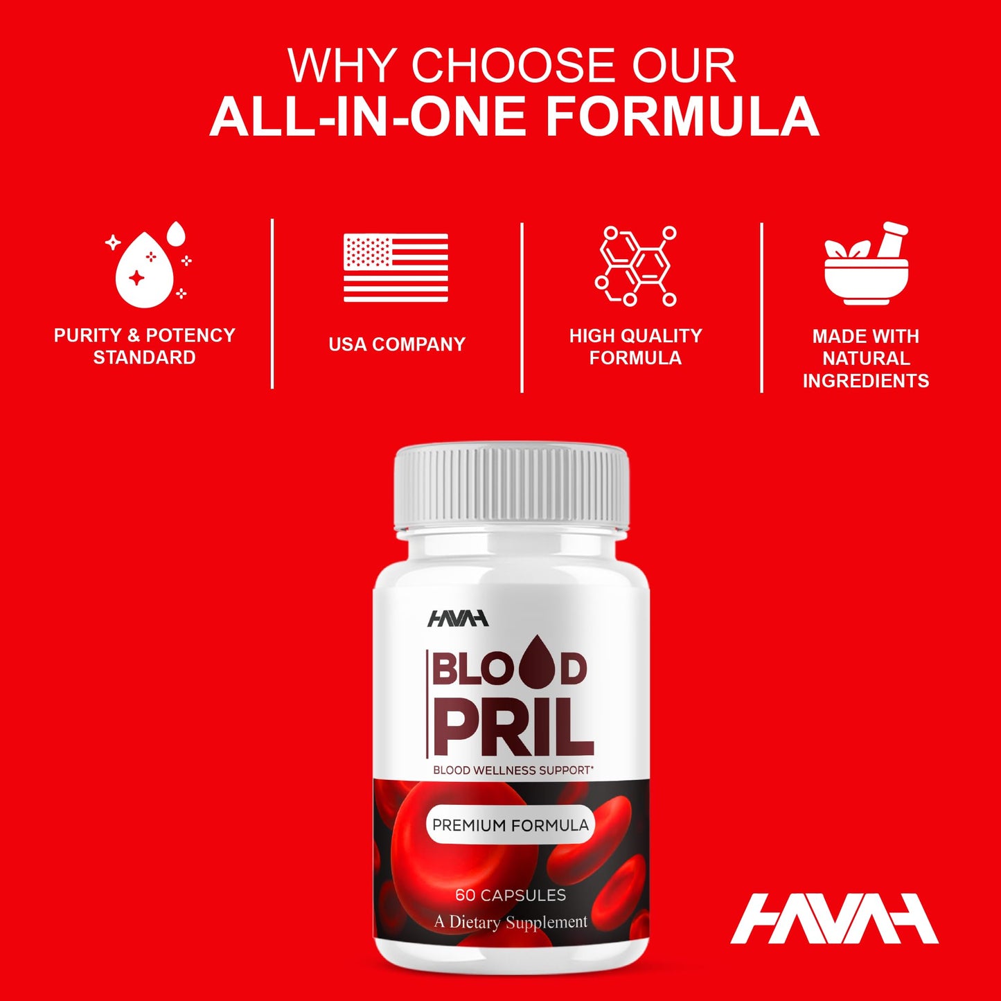 Havah Blood Pril Blood Support Capsules 300 Capsules