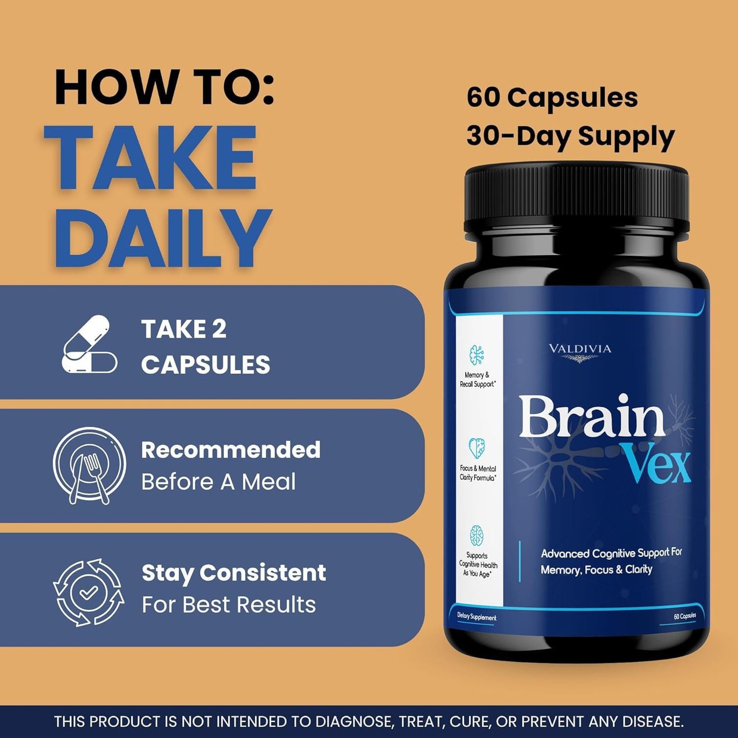 Valdivia Brain Vex Capsules, 180 Capsules