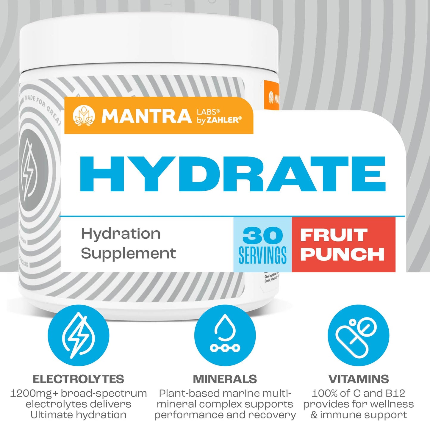 Zahler Mantra Hydration Supplement Powder, 1 Ounce