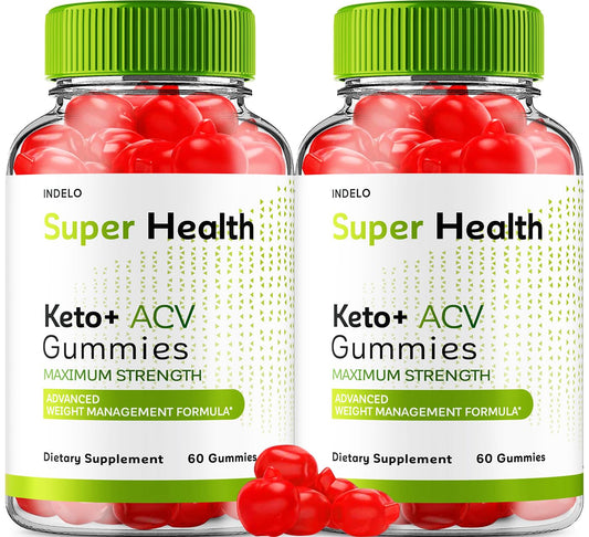 Indelo Super Health Keto ACV Gummies Maximum Strength Apple Cider Vinegar, 120 Gummies