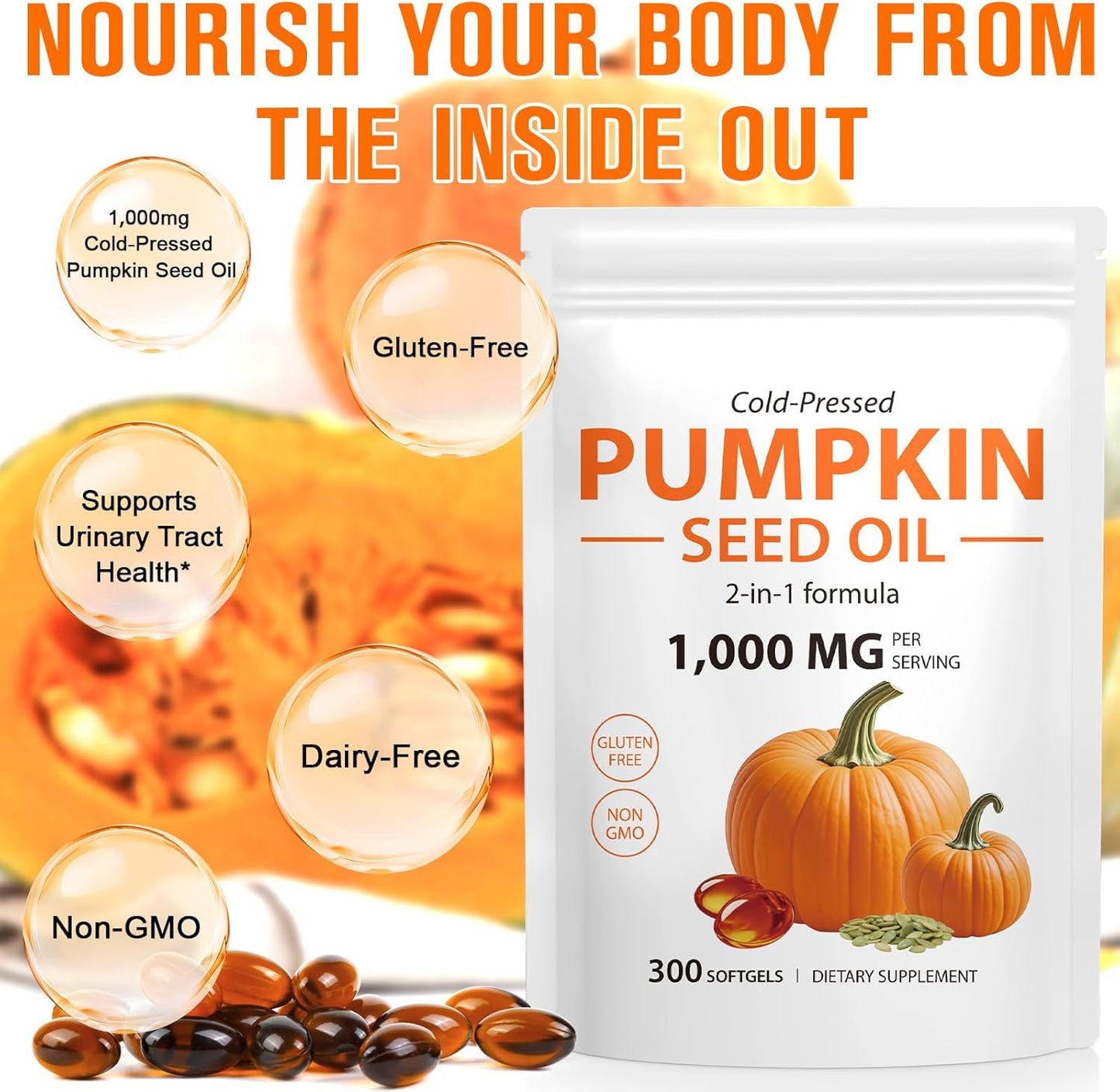 Generic Pumpkin Seed Oil 2 in 1 with Saw Palmetto Capsules 1 Capsule