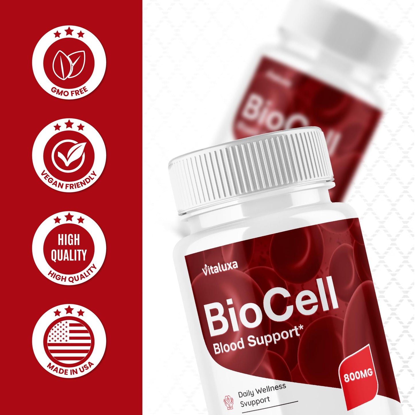 Vitaluxa Bio Cell Blood Health Support Supplement Capsules, 60 Count