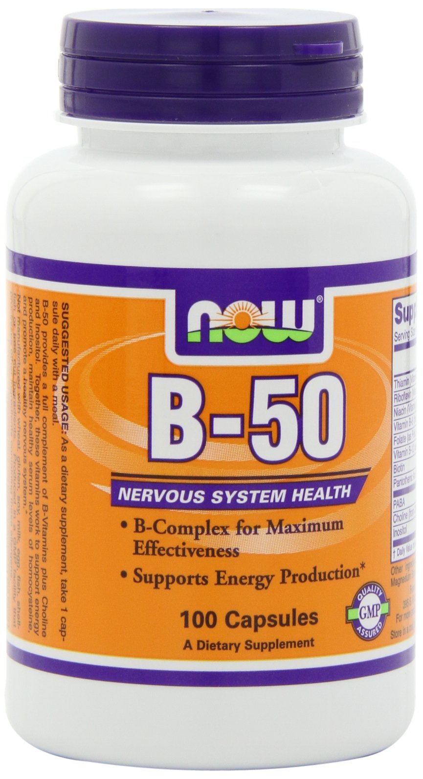 NOW Foods B-50 Vitamin B-Complex Capsules, 200 Capsules