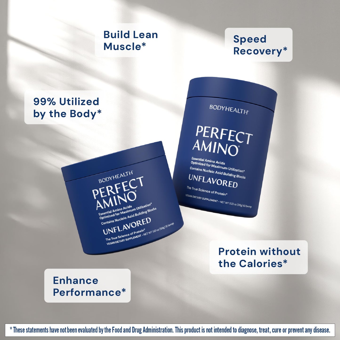 BodyHealth PerfectAmino Powder, BCAA and EAA, Pre and Post Workout, 30 Servings (5.61 oz)