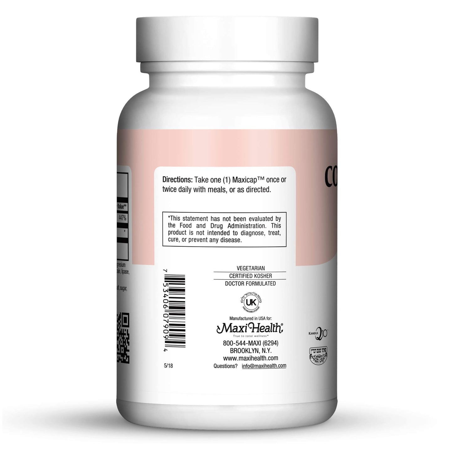 Maxi Health CoQ10 Supreme 100 with Vitamin E for Heart Health Capsules 60 Count