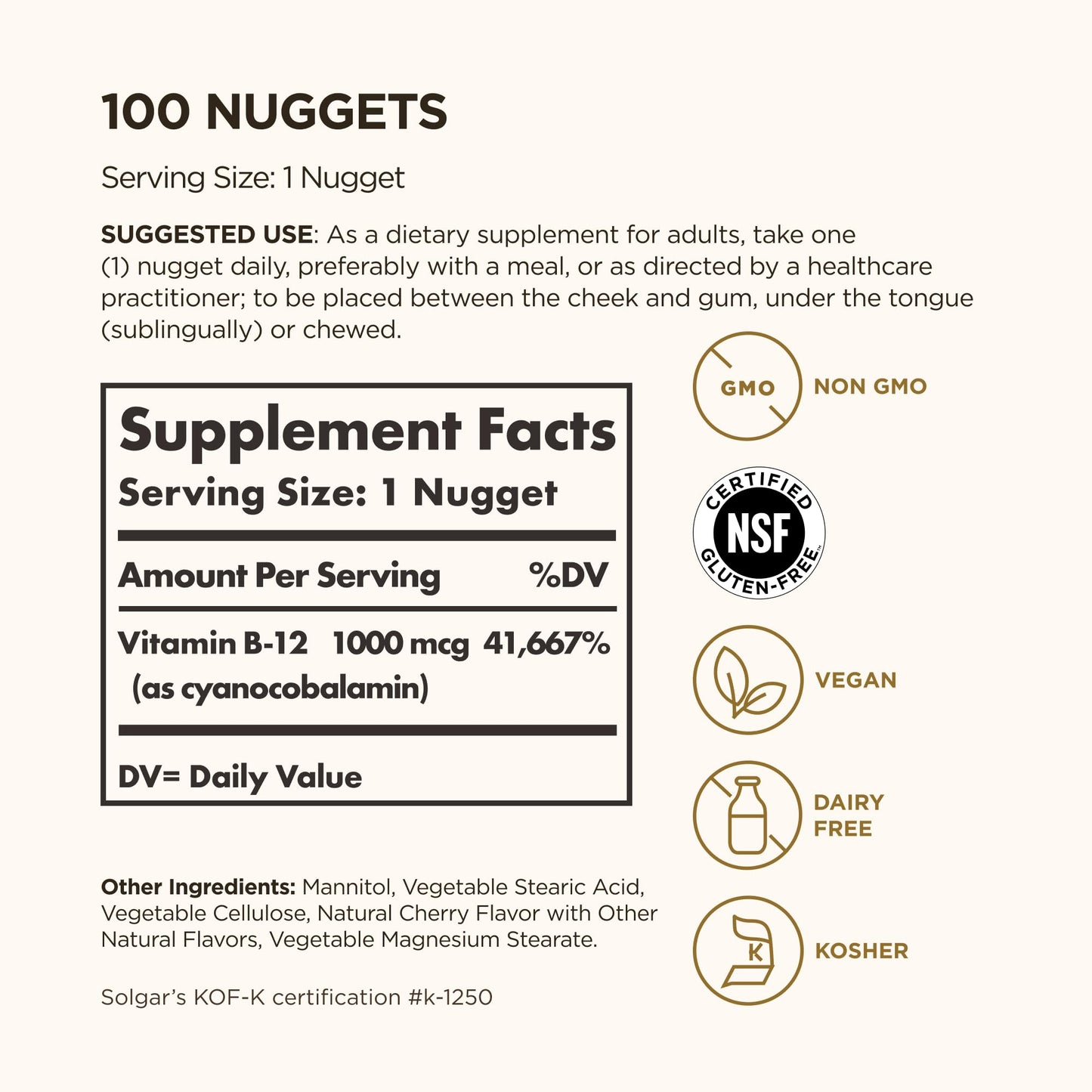 Solgar Vitamin B12 1000 mcg Capsule, 100 Count