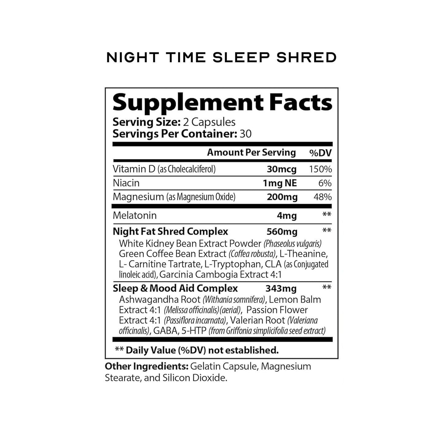 LEAN Nutraceuticals Weight Loss Pill Night Time Sleep Shred Fast Fat Burner, Appetite Suppressant, Carb Blocker, Metabolism Booster with Melatonin, White Kidney Bean, Ashwagandha Capsule 60 Capsules