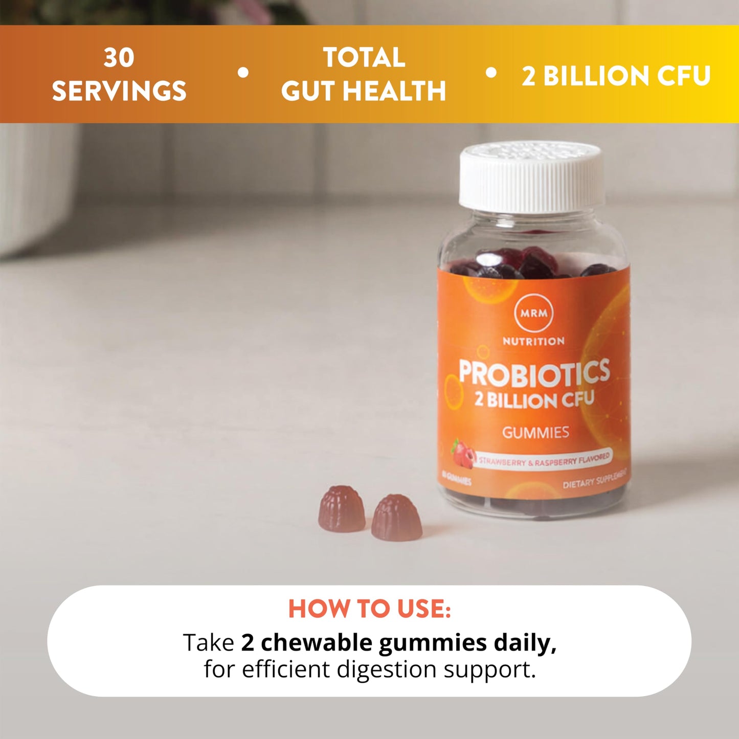 MRM Nutrition Probiotics Gummy 60 Count