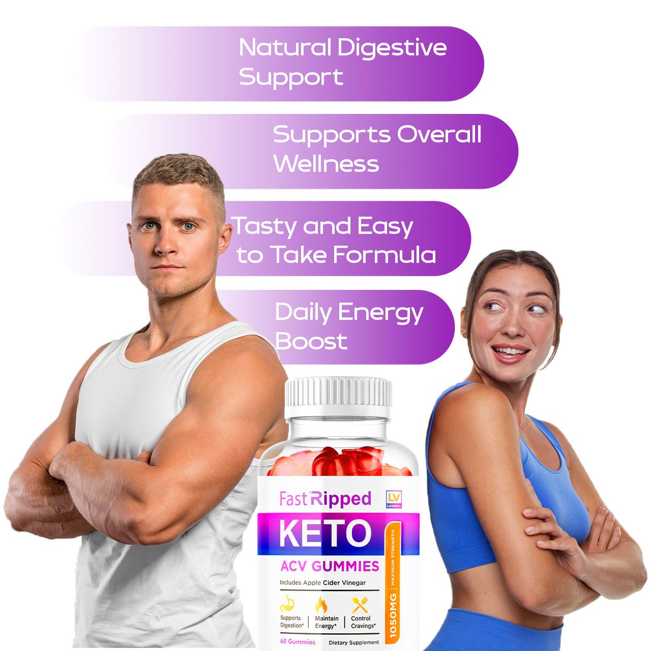 LIVORKA Fast Ripped Keto ACV Gummies, 120 Gummies
