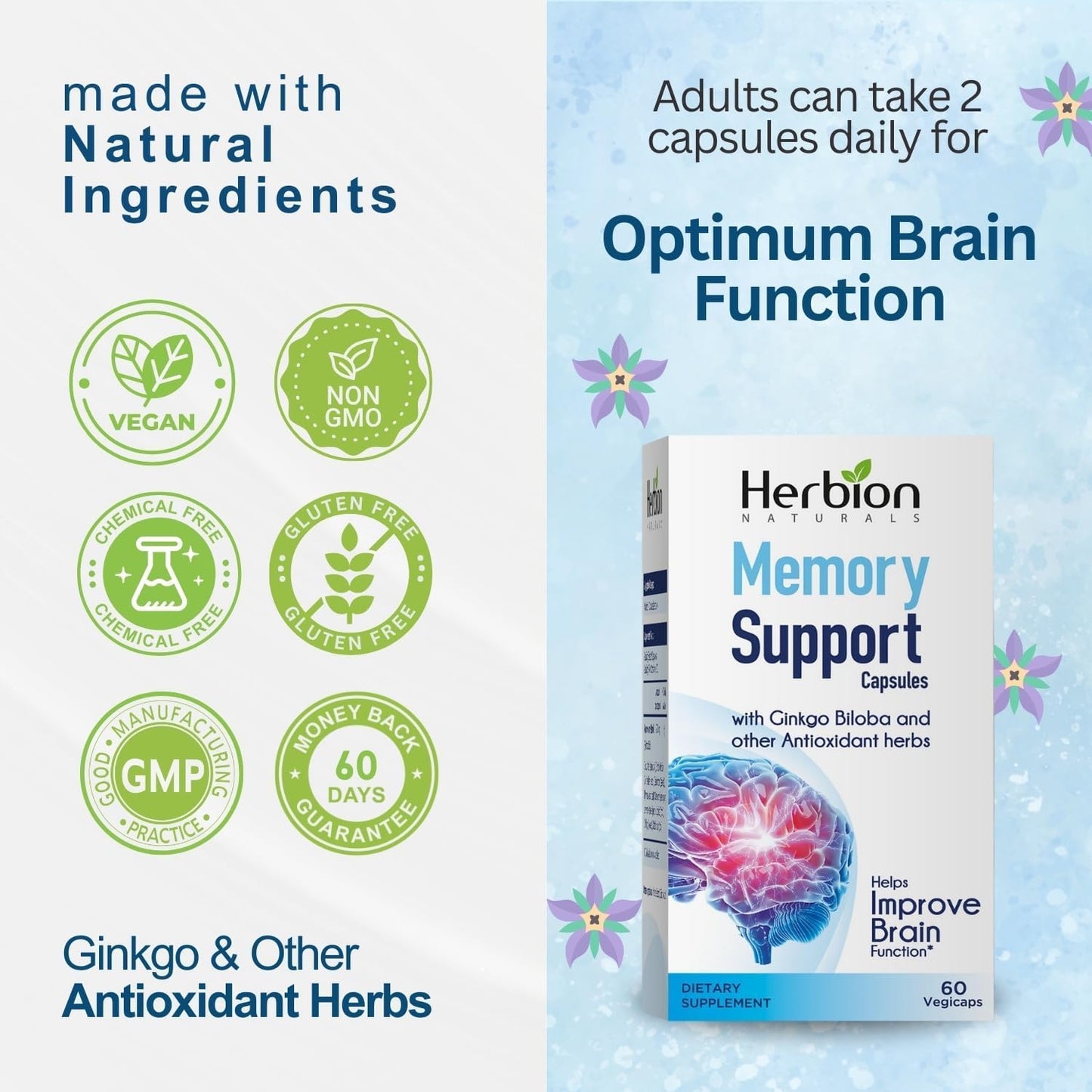 HERBION Naturals Memory Support Capsules, 60 Capsules