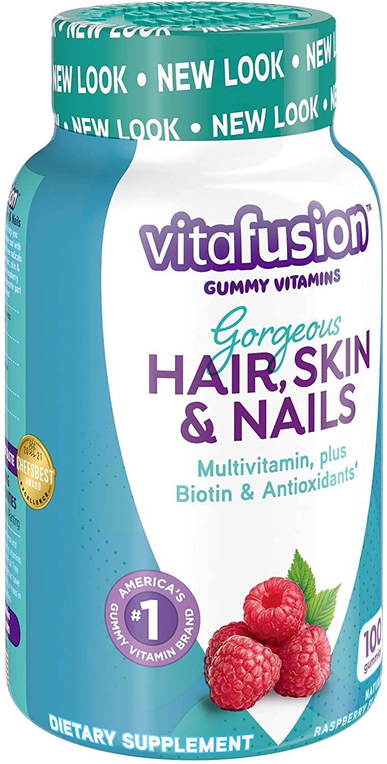 Vitafusion Gorgeous Hair, Skin & Nails Multivitamin Raspberry Gummy 200 Gummies