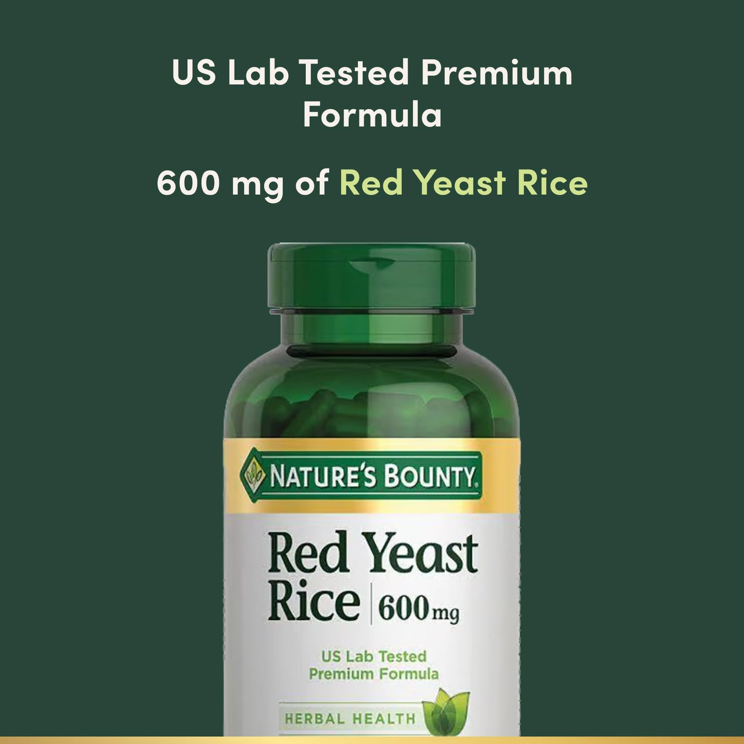 Nature's Bounty Red Yeast Rice Herbal Health Supplement Capsule, 120 Count