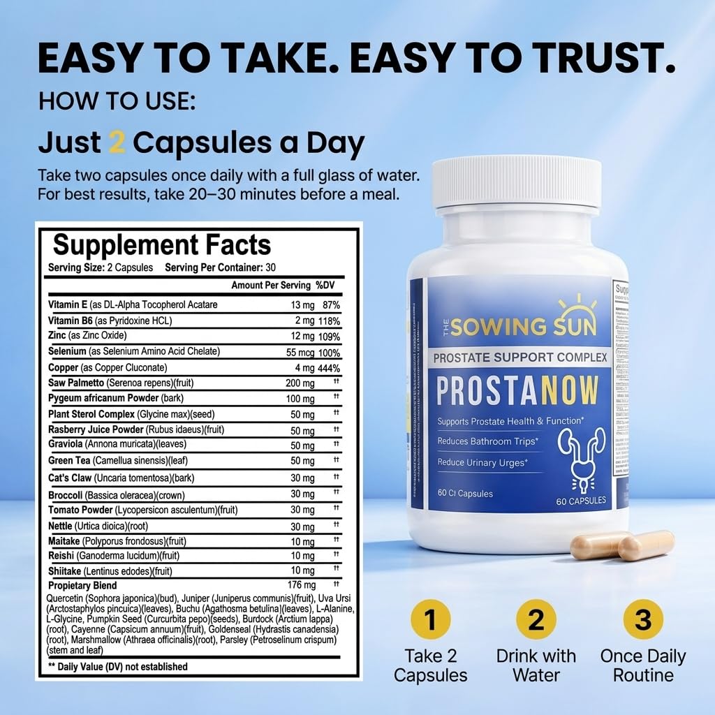 the sowing sun ProstaNow Prostate Formula Saw Palmetto for Men Capsule, 60 Count