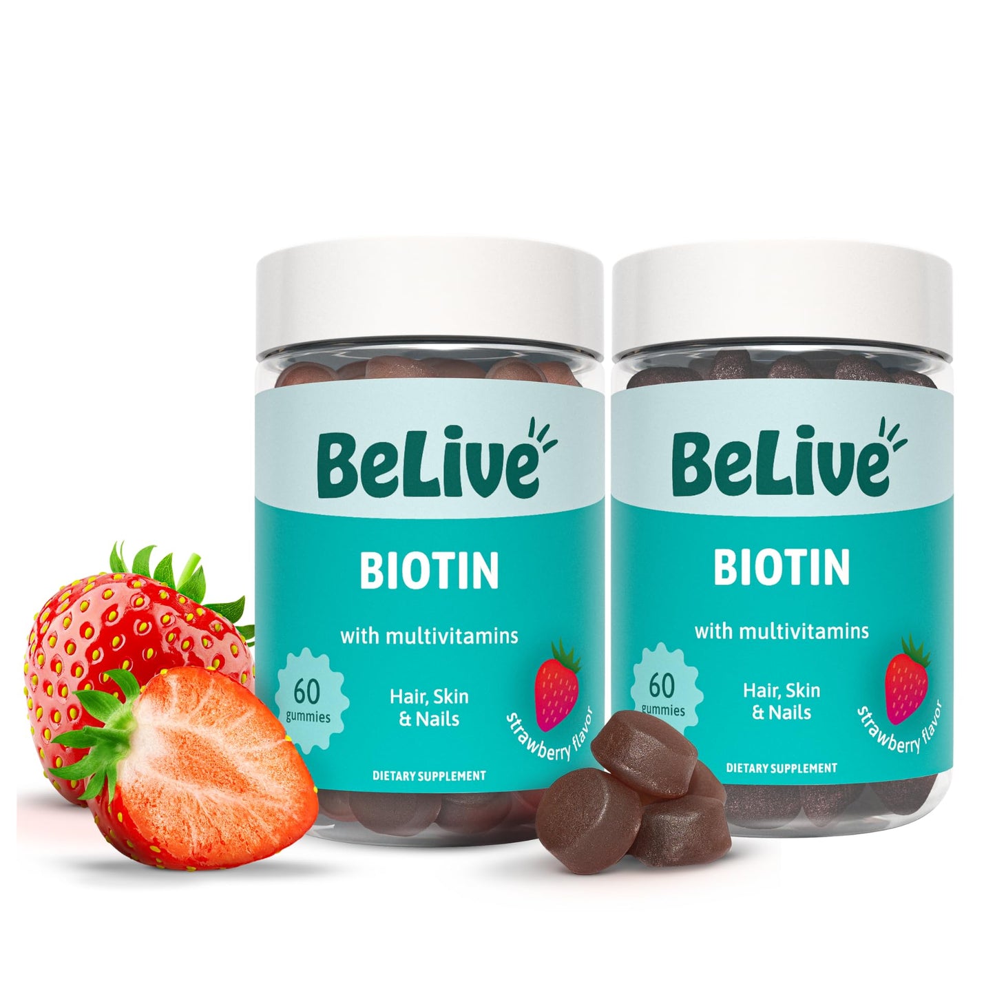 BeLive Biotin Gummies High Potency 10000 mcg with MultiVitamins, 120 Count