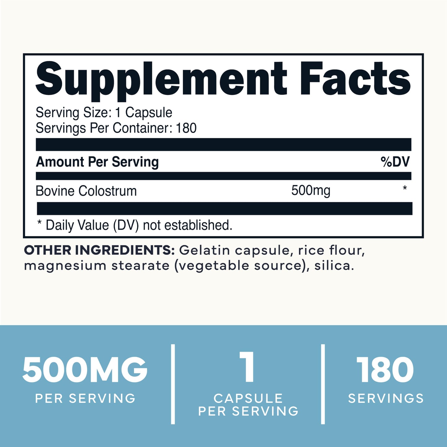 Type Zero Colostrum Supplement (500mg) Capsules, 360 Capsules