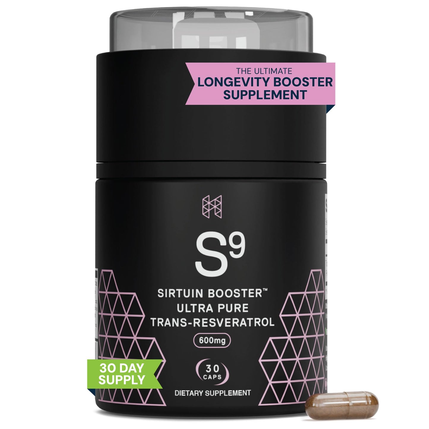 HPN Sirtuin Booster Ultra Pure Trans Resveratrol Healthy Aging Antioxidant Supplement Capsule, 30 Capsules