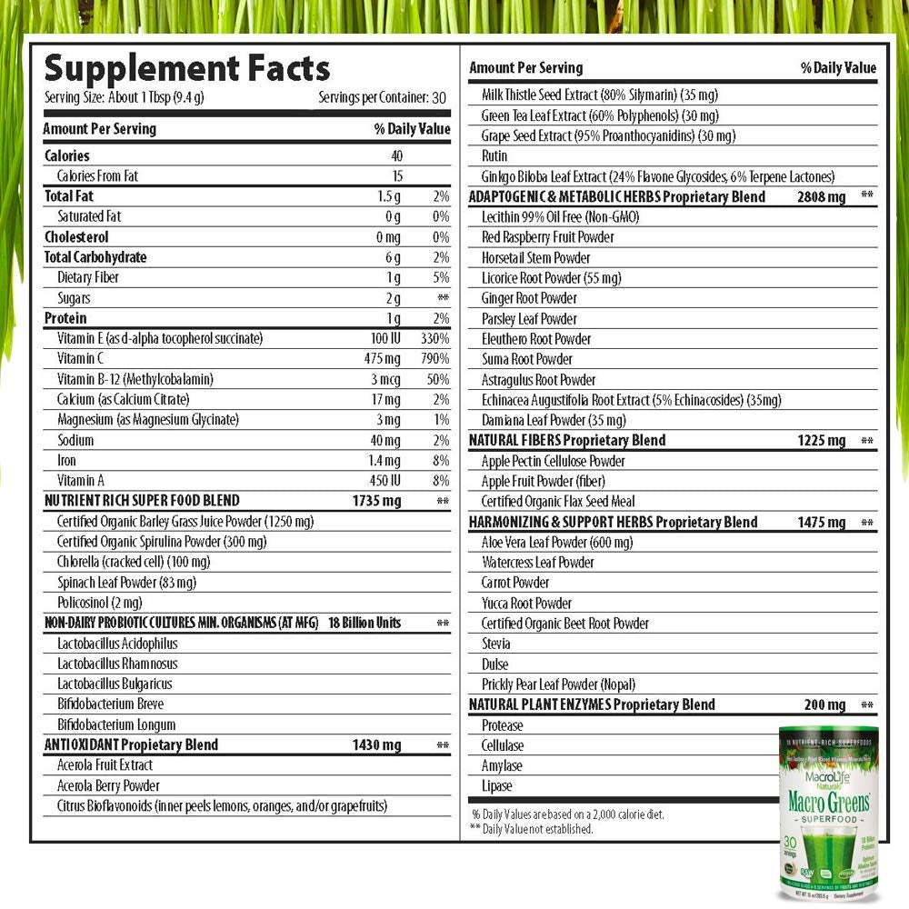 MacroLife Naturals Macrolife Immunity Powder 20 oz