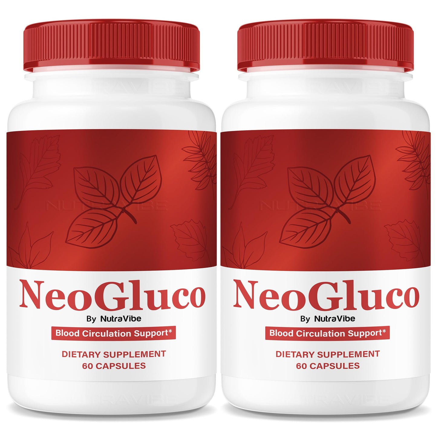 NutraVibe NeoGluco Premium Circulation Support Supplement, Neo Gluco Natural Formula for Heart Wellness, Energy and Stable Normal Levels, 120 Capsules