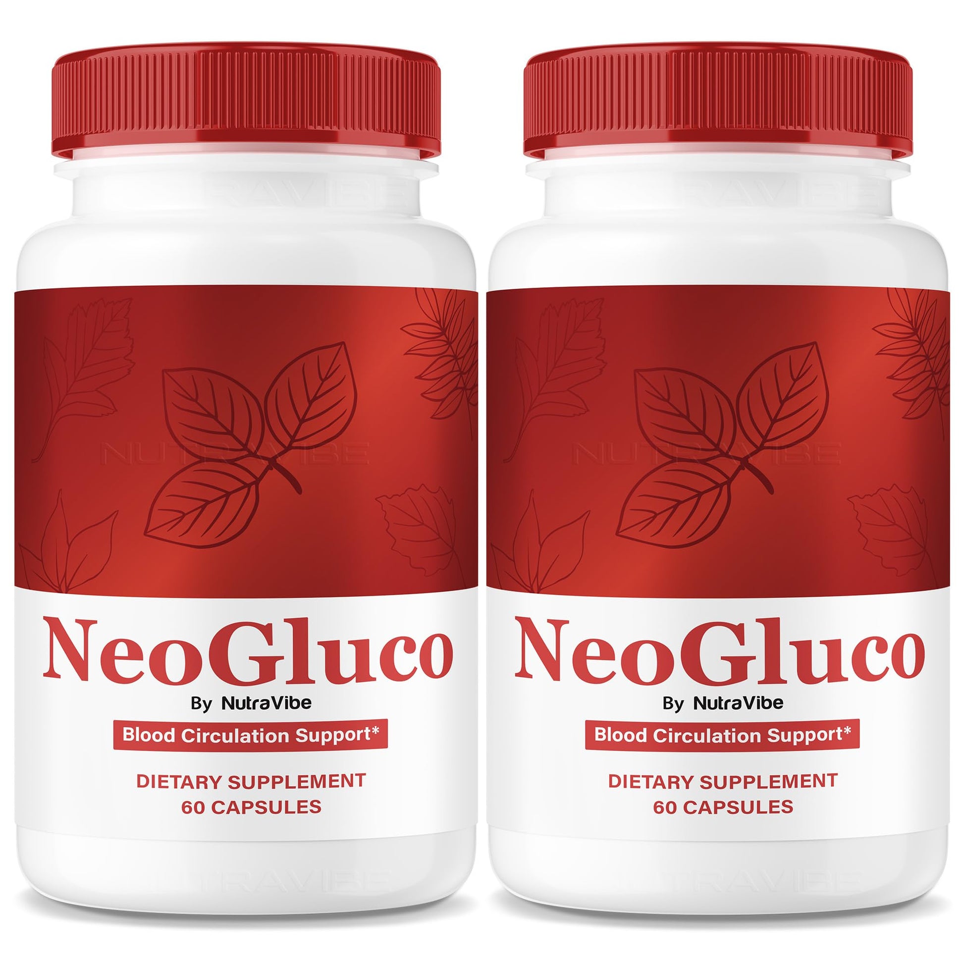 NutraVibe NeoGluco Premium Circulation Support Supplement, Neo Gluco Natural Formula for Heart Wellness, Energy and Stable Normal Levels, 120 Capsules
