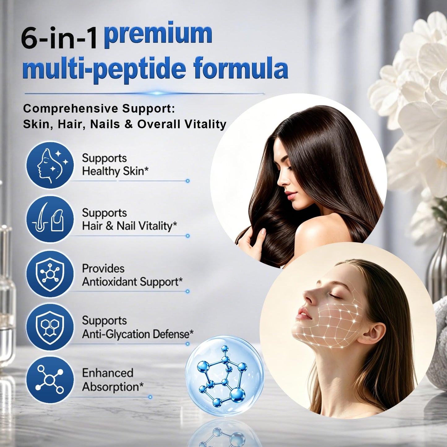 klieop GHK-Cu Copper Peptide Supplement GHK Cu Peptide Complex Capsule 60