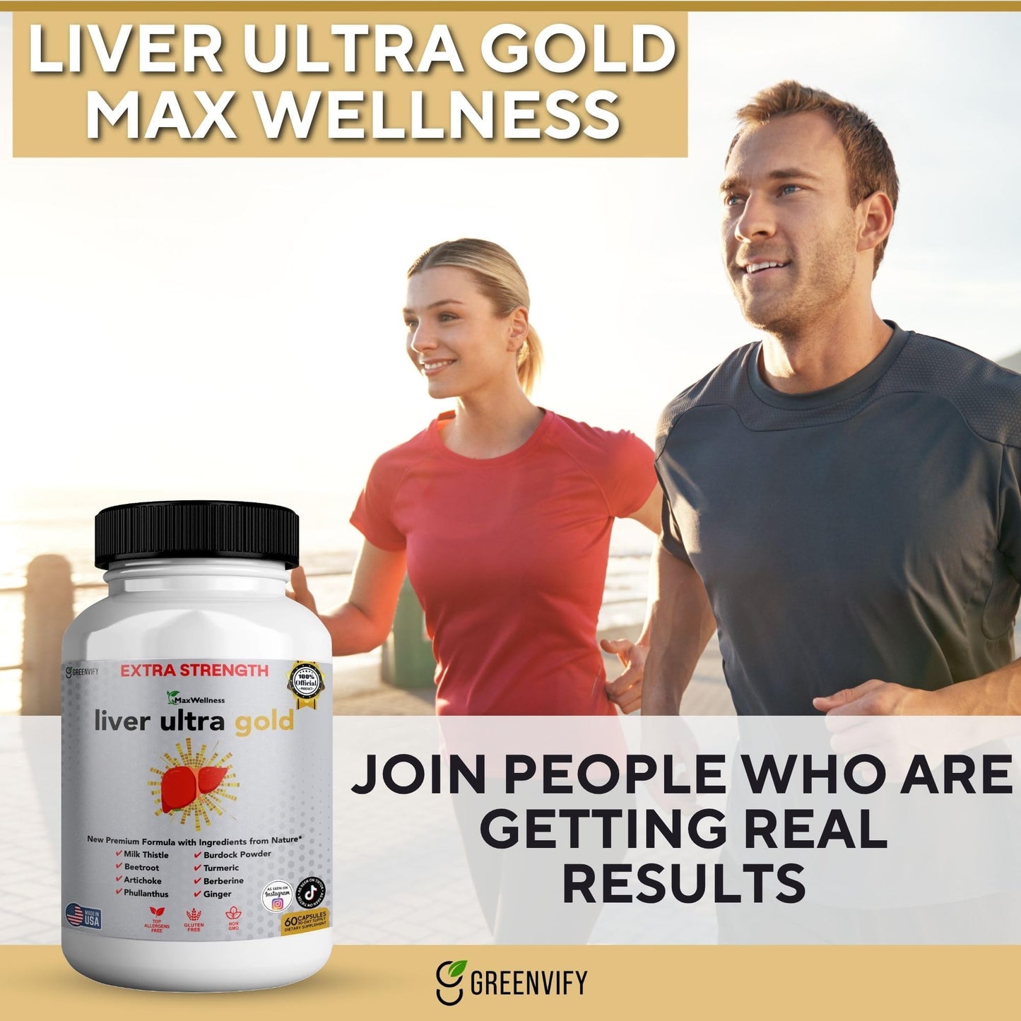 GREENVIFY Liver Ultra Gold Extra Strength Supplement Capsules 180 Count