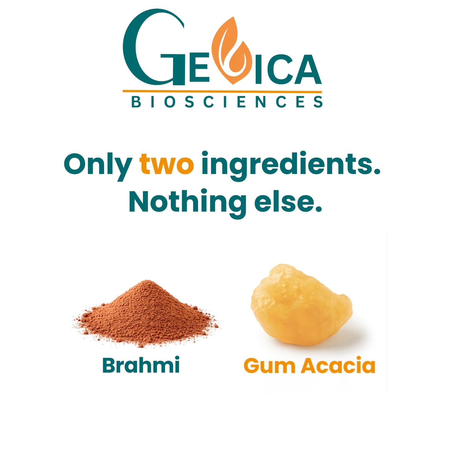 GeVica Biosciences Brahmi – USDA Organic, 1500 mg per Serving, Bacopa monnieri Whole Herb, No Extract, NPOP & BioAgriCert Certified Caplets 90