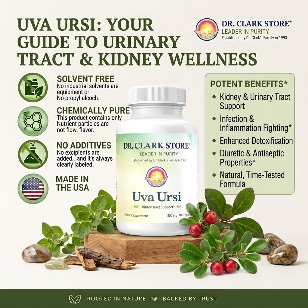 Dr Clark Store Uva Ursi Urinary Tract Support 500 Mg 100 Capsules