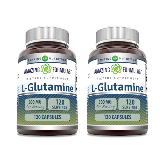 Amazing Nutrition L-Glutamine 500 mg Capsules, 1 Count
