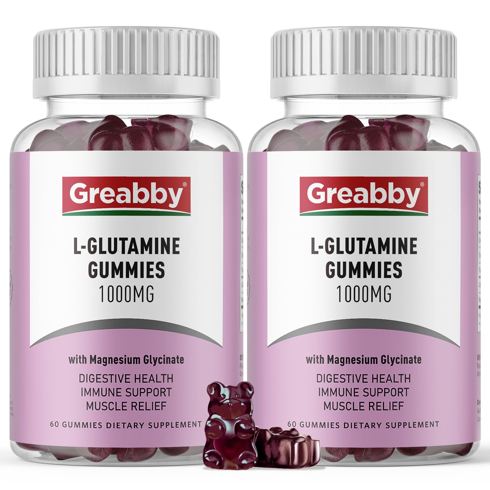 GREABBY L-Glutamine 1000mg Gummies, 120 Count
