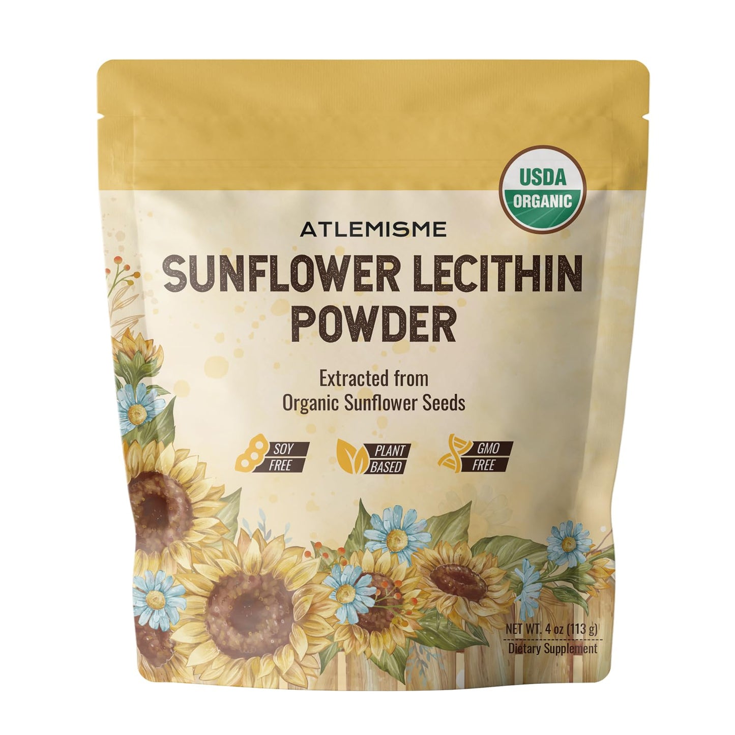 ATLEMISME Sunflower Lecithin Powder 4 oz
