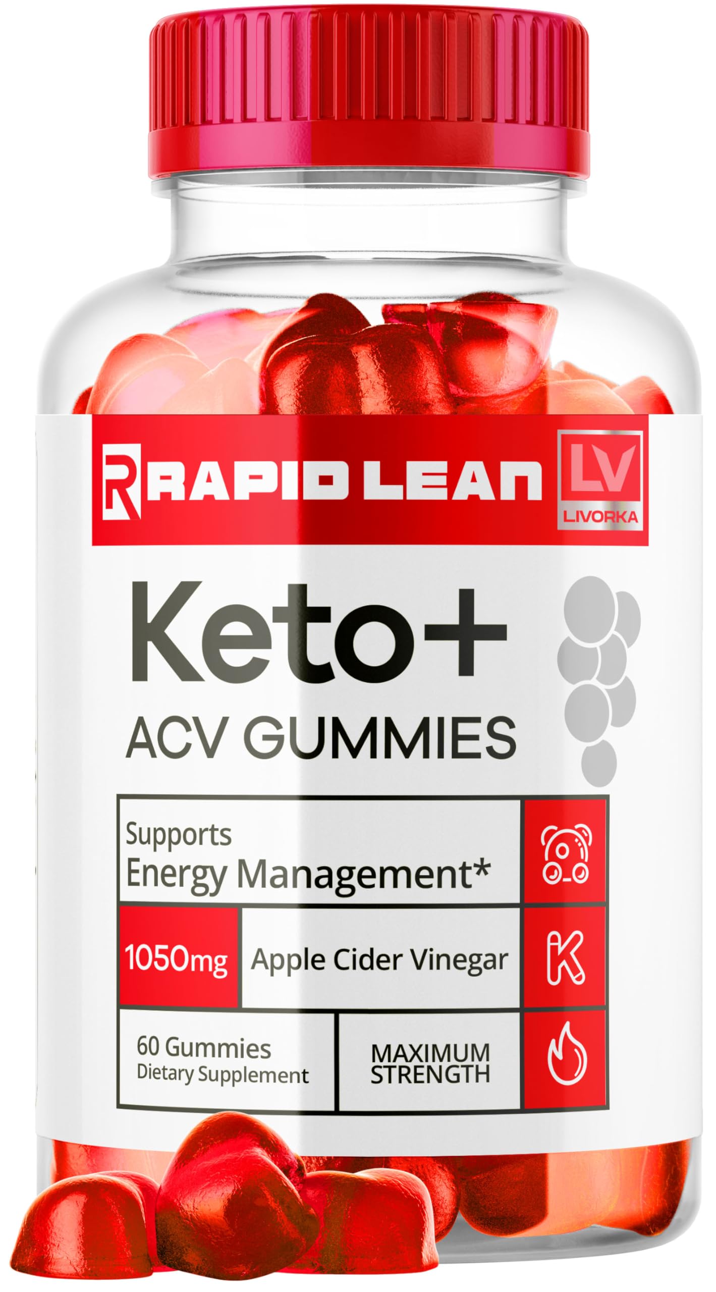 LIVORKA Rapid Lean Keto ACV Gummies, 60 Gummies